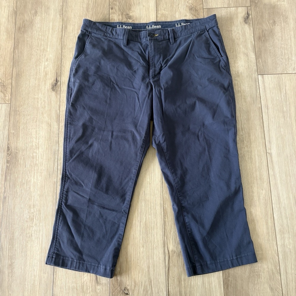 LL Bean Standard Fit Chino Pants Mens 40 x 25 Navy Blue Casual